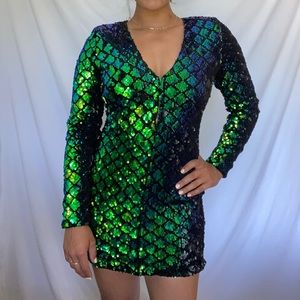 La Bleu sequin mini dress